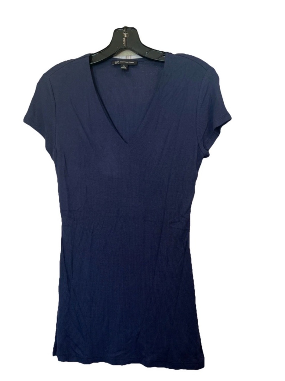 INC International Concepts Navy V-Neck Short Sleeve Tee